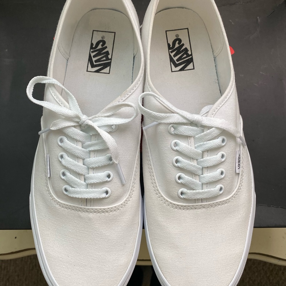 White Authentic vans size 13